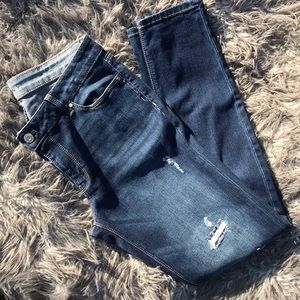 White House Black Market Distressed Sequin Jeans